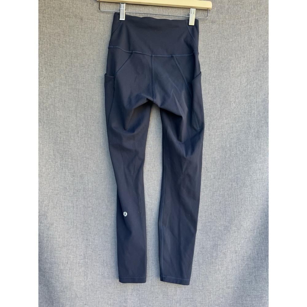 Lululemon Size 4 Wunder Train High-Rise Tight with Pockets 25", True Navy